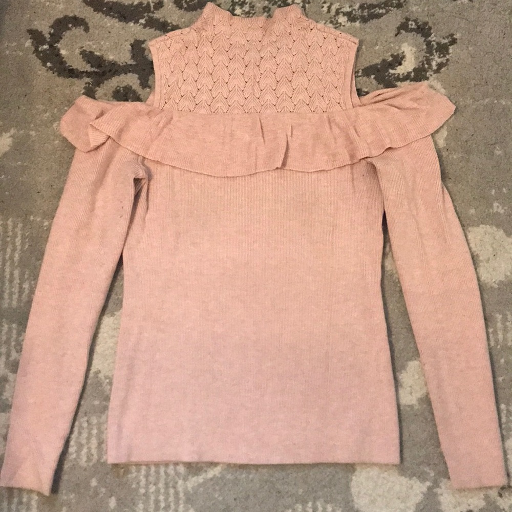 Mock Neck Cold Shoulder Sweater